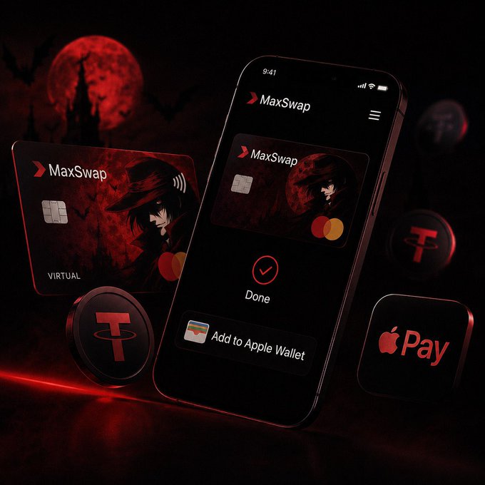 The image features a cell phone displaying a virtual Mastercard app, which allows users to send and receive virtual currency or add money to an Apple Pay account using Bitcoin. The app also provides information about the app's functionality and its compatibility with different payment methods such as Mastercard and Bitcoin.