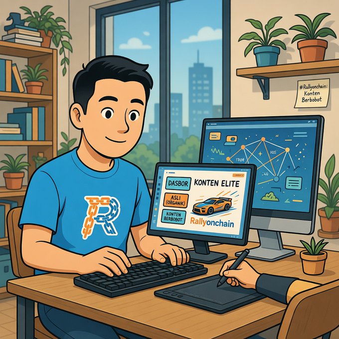 The image features a man sitting at a desk, working on his computer while smiling for the camera. He has a keyboard and mouse in front of him as he types or navigates through his work. The background shows a window with potted plants outside, adding a touch of nature to the scene. There are also several books visible in the image, suggesting that the man might be engaged in research or studying related to organic content strategy.
