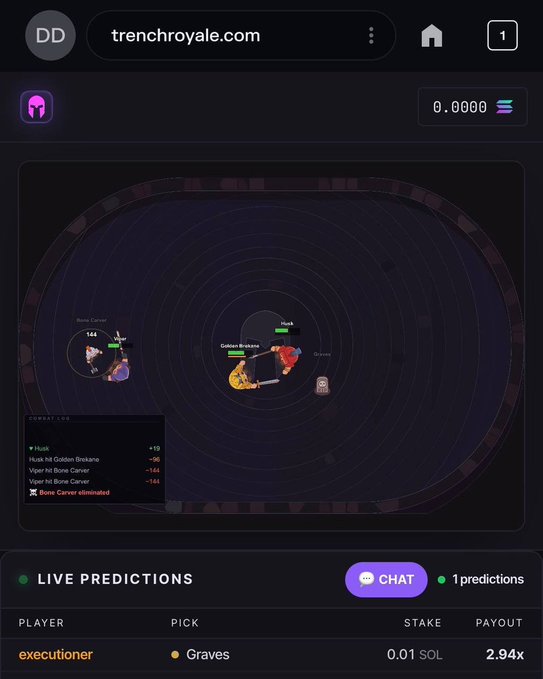 The image features a screenshot of a game page from a platform like Trechroyale.com, displaying an interactive game environment with a purple background featuring a white circle design filled with various characters and items scattered throughout. A conversation window is also present on the screen for players to discuss strategies or share their experiences. The focus of the image is on this digital gaming experience centered around Trechroyale.com.