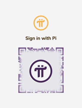 A mobile login screen displaying a QR code and the text "Sign in with Pi" next to the Pi Network logo, accompanying a post about Pi Network's Pi2Day 2026 announcements involving AI, distributed computing, and digital identity.