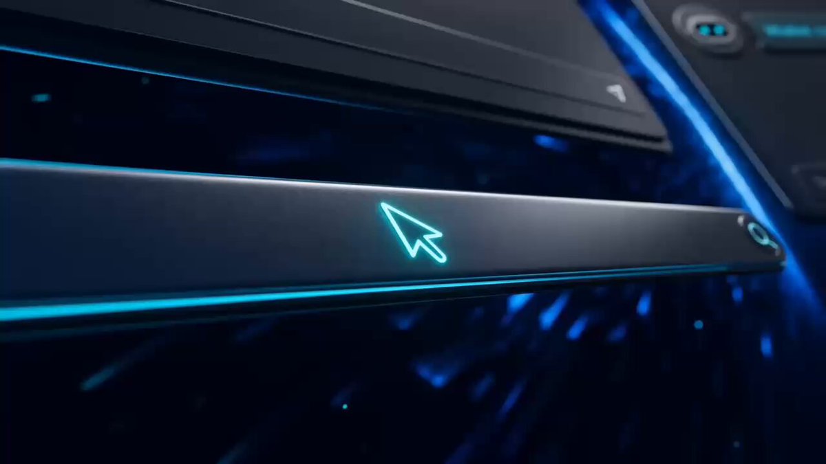 The image shows a close-up view of a computer mouse, with a green arrow pointing towards it. The mouse appears to be made of metal or plastic, and there are no other objects present in the frame. The background features a blue screen that is slightly blurred, suggesting that the focus is on the mouse and its surroundings. The image also contains text that reads "Poof x @wallet is LIVE Tap into OKX'S OnchainOS on Poof with a prompt like: build me an OKX onchain OS app where users log into their OKX Agentic Wallet and run market analysis".