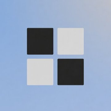 A simple 2x2 grid of alternating black and white squares on a light blue background serves as the logo for $Index, The IndexFi project referenced in the post about RWAs distributed to holders on Robinhood Chain.