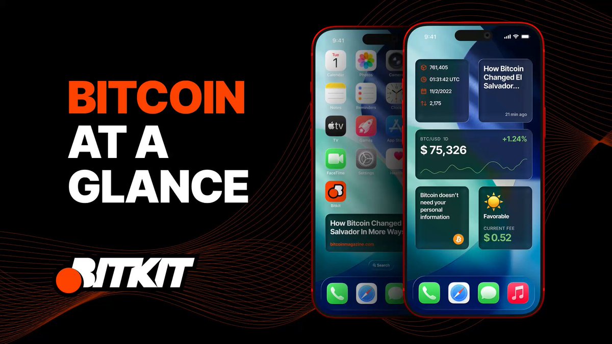 The image features two cell phones, one of which displays a Bitcoin app with an orange background and white text that reads "BITCOIN AT A GLANCE". The other phone has a black background and white text that says "Your Bitcoin wallet should do more than wait to be opened." This suggests that the Bitcoin wallet might not be fully functional or efficient enough for users.