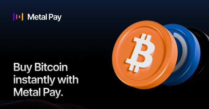 The image features a colorful advertisement for Bitcoin, accompanied by text that explains what it is and offers an immediate trade option of buying Bitcoins through Metal Pay. The phrase "Bitcoin" is written multiple times throughout the image, emphasizing its central theme as a digital currency or cryptocurrency. The vibrant colors and clear messaging aim to capture viewers' attention and entice them to explore this new opportunity further.