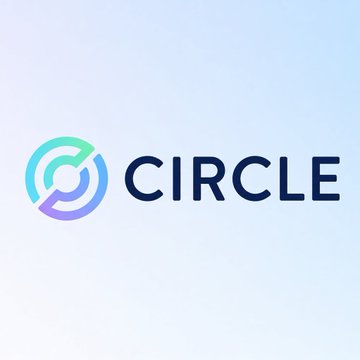 The image shows the Circle logo, featuring a teal-to-purple gradient circular icon next to the dark blue "CIRCLE" wordmark on a soft pastel background—visually reinforcing the brand behind the newly launched Arc blockchain highlighted in the post.