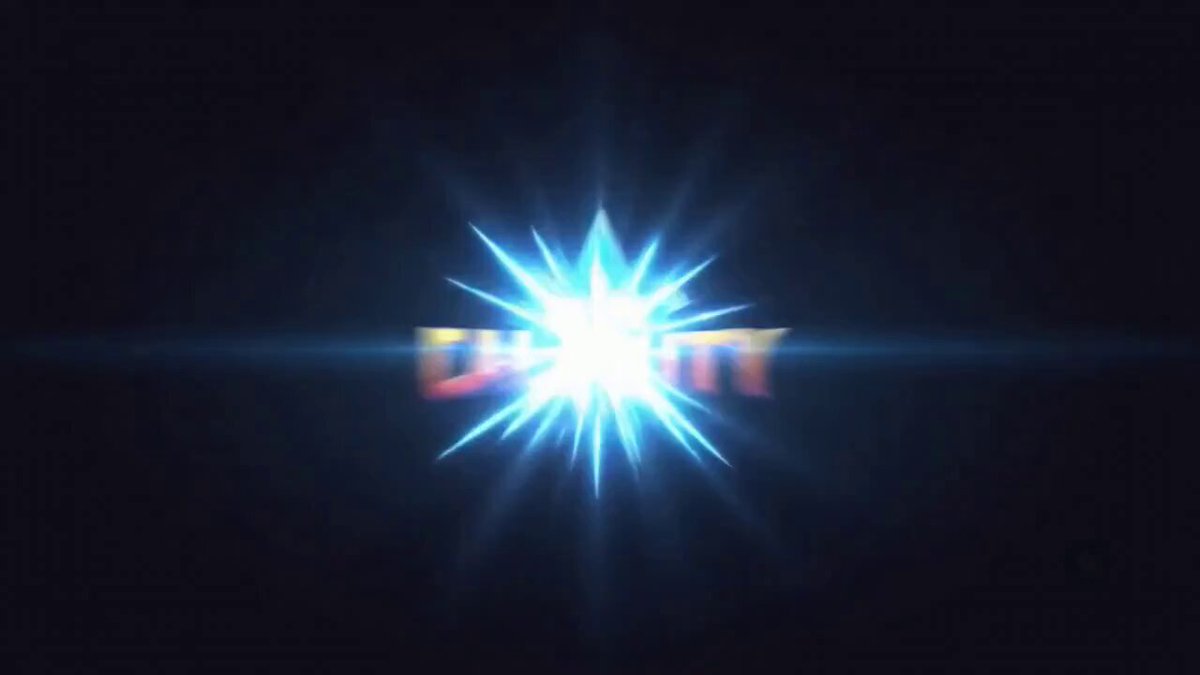 A bright blue and white starburst light effect glows against a dark background, with partially obscured text appearing behind the radiant burst—fitting as a dramatic "Sunforge" visual for Calamity's announcement of their live season featuring a $20,000 prize pool, gameplay updates, and content creator competition.