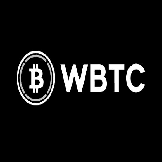 A simple black-and-white logo for WBTC (Wrapped Bitcoin), featuring a stylized Bitcoin 'B' symbol inside a circle next to the 'WBTC' text.
