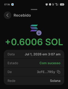 A screenshot of a successful Solana wallet transaction showing a receipt of +0.6006 SOL received on Jul 1, 2026, which serves as proof of the latest monthly withdrawal mentioned in the post.