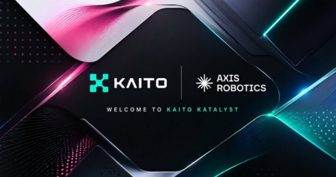 A sleek promotional banner with neon pink and teal accents reading "KAITO | AXIS ROBOTICS" with the tagline "WELCOME TO KAITO KATALYST" against a dark, futuristic background.
