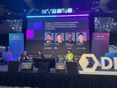 MYOB SSBR 2026 event banner showing two speakers on a main stage with a "DIGITAL" display on the right.