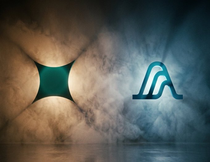 The image features the logos for Avalanche (AVAX) and potentially another crypto project, rendered amidst dramatic lighting and smoke, reflecting the volatile market conditions mentioned in the accompanying post about BTC's price surge.