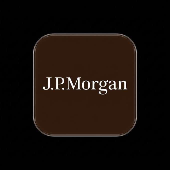 A dark brown square icon with rounded corners displaying the 'J.P.Morgan' logo in white text.