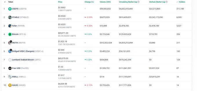 The image displays a top 10 token ranking table on Stable, with $USDTD at #1 (311,748 holders), $STABLE at #2 (6,095 holders) with an $800M market cap, and $FEFER at #3 (5,321 holders) with only a ~$2.5M market cap, supporting the post's argument that $FEFER is undervalued relative to other top tokens by holders.