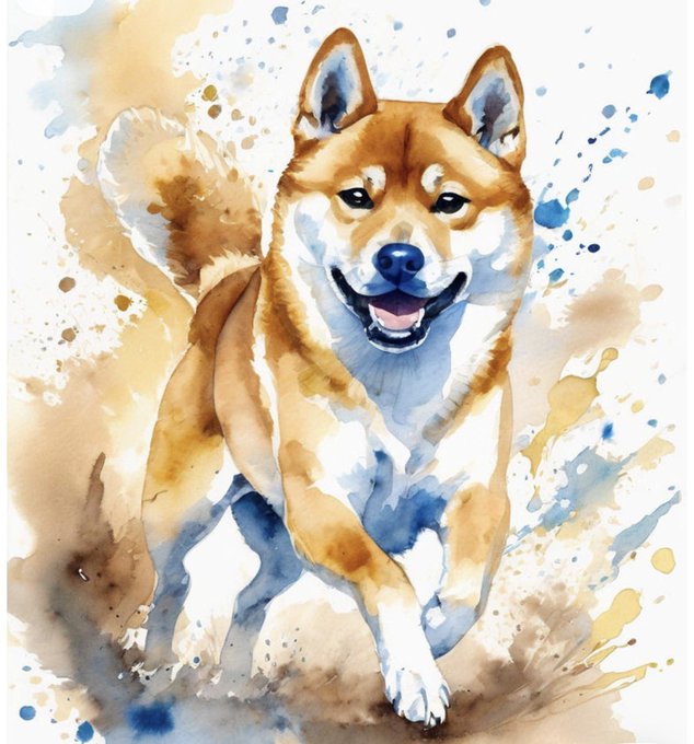 The image features an illustration of a brown dog running through water with splashes around its body. The dog appears to be happy and energetic as it runs across the frame. The background of the image has splatters, which adds a sense of movement and dynamism to the scene. The caption below the image reads "DOG RUNES – THE OFFICIAL MASCOT OF BITCOIN IS AWAKE! Bitcoin didn’t just create money. It created a revolution. Now its most loyal companion is here to lead the next chapter". This message emphasizes the connection between the dog and Bitcoin, suggesting that they both represent new beginnings or innovative ideas in their respective fields.