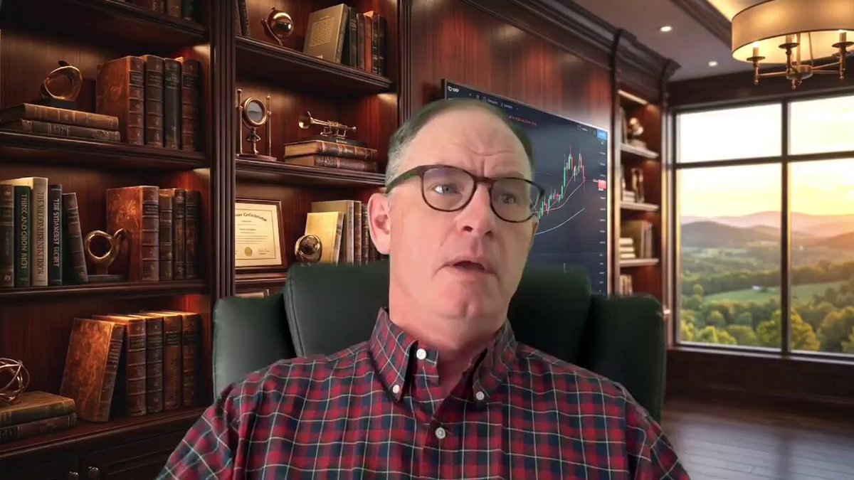 The image shows a man sitting in an office chair, wearing glasses and a plaid shirt. He appears to be giving a presentation or participating in a video call. The room has a large window that provides natural light, creating a comfortable atmosphere for work. There are several bookshelves filled with various books around the room, suggesting a focus on knowledge and learning within this space.