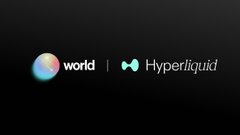 A dark banner with white text reads "world | Hyperliquid" next to a blue circular logo.