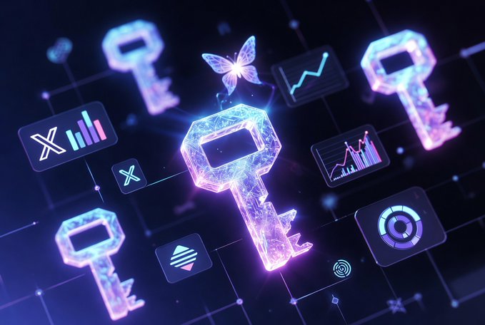 The image features a collection of three keychains with different colored keys hanging from them. Each keychain has its own unique design or illustration attached to each key. Below this display, there's text that provides additional information about these keychains and their significance in relation to cryptocurrency and blockchain technology. The post suggests attending the Q-Day Summit this June for more insights into crypto and blockchain solutions, focusing on real security advancements like quantum computing protection and true randomness.