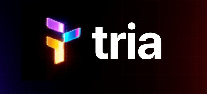 The image features a logo for a company called @useTria, which stands out against a black background with white text. The logo consists of a stylized letter "T" surrounded by three different colors - yellow, blue, and purple. The text on the logo reads "@useTria", indicating that this is a company related to earning passive income through cryptocurrency trading or other digital assets. The post also mentions that @useTria has a great hidden feature: it automatically reinvests the rewards earned by users into their account, allowing them to grow their money faster without having to do any manual work themselves.