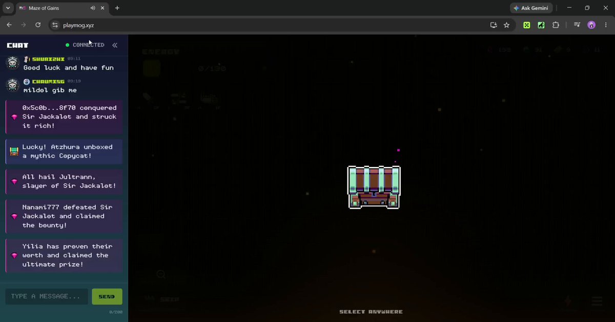 The image shows a computer screen displaying a game interface with a game window that has a colorful design, possibly an anime or video game style. The game appears to be a multiplayer game where players can join from different locations. There are several options available for players to choose from, and they have the option to create their own characters in the game. 

The post is titled "Yo fam One Day I won the tournament from first place in @OneHoardCrypto and got eve keys Played @onchainheroes from all keys at once I made this 1k+ world seeds, 200+ marble ... I got Sir jackalot and robbed him ... wish me luck". The post is written by a user named @Skarly.