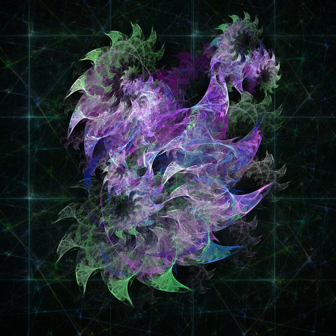 The image features a digital art piece that depicts a purple dragon with green wings, giving off an ethereal glow against a black background. The dragon appears to be floating or hovering above the image, creating a sense of movement and energy. The text "SOLD! Quantum Dragon" is written in the bottom right corner of the image, indicating that this artwork has been sold for 25xtz on social media platforms like Instagram.