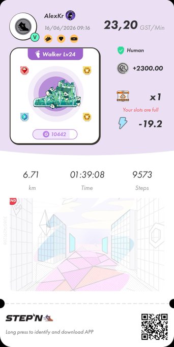 The image shows a fitness-related app called "StepN", which tracks daily runs, distance, calories burned, and other health stats for users worldwide. It also allows players to create their custom profiles with various details such as avatar names and pictures. The app's main purpose is to encourage users to maintain an active lifestyle through the tracking of their exercise habits.