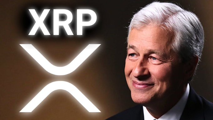 An image featuring the XRP cryptocurrency logo alongside a smiling older man with grey hair in a suit.