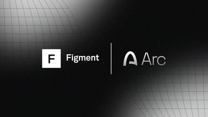 A black graphic displays the logos 'Figment' (with an 'F' icon) and 'Arc' (with an arch icon) separated by a vertical line.