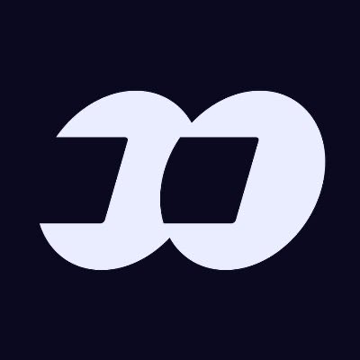 A minimalist logo featuring a stylized, interlocking light gray shape resembling an infinity symbol or double loop on a dark gray background.