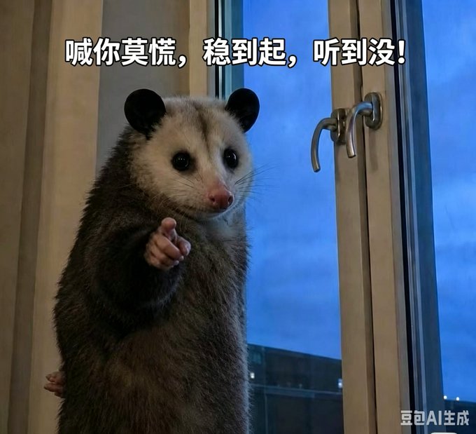 The image features an opossum standing by a window with its arms outstretched as if pointing or gesturing towards something outside. The opossum's position near the window suggests that it might be curious about the world beyond, possibly observing people passing by or looking at birds flying in the sky. It is unclear whether this scene takes place in China or elsewhere, but the opossum seems to be the main subject of interest within the image.

The post includes text written in Chinese and English that reads: "Everyone'S saying BSC seems kinda dead now, except for the Butterfly platform where some people are still playing". This phrase might be a reference to the opossum's popularity or relevance on social media platforms like BSC (butterflies). The image also contains an image of a butterfly and a building in the background.
