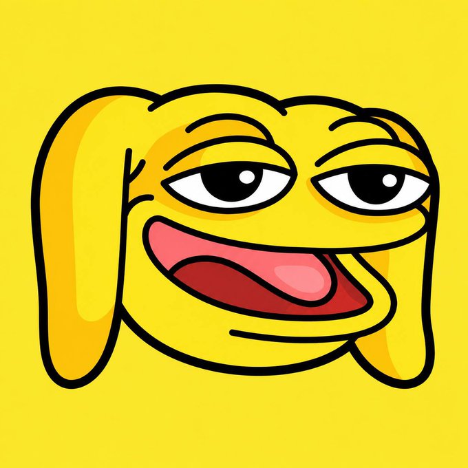 A cartoon-style illustration of a yellow Pepe-style meme face with a wide grin and droopy eyes, set against a yellow background. The image serves as the visual mascot for the $ANDY token, styled as the "Pepe of BNB chain" to promote the altcoin.