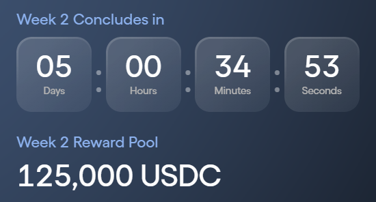 The image shows a black and white clock with numbers written on it. The clock displays the time of two different weeks, with an hour hand pointing at a specific time for each week. In addition to this information, there is text in the image related to a reward pool, UDSC, and a website. The image does not provide any clear details about what specifically connects to the reward pool or the website.