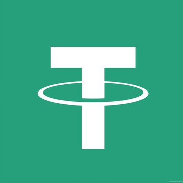 The Tether (USDT) logo, featuring a white stylized 'T' with a ring around it on a solid green background.