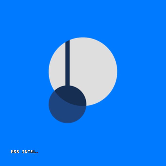 A minimalist illustration of a pendulum (a dark sphere swinging from a rod against a white circle on a blue background) visually represents Pendle Finance, with the caption "MSB INTEL." in the corner, accompanying news of the protocol's buyback of 2.8M PENDLE ($4M) distributed to sPENDLE stakers.