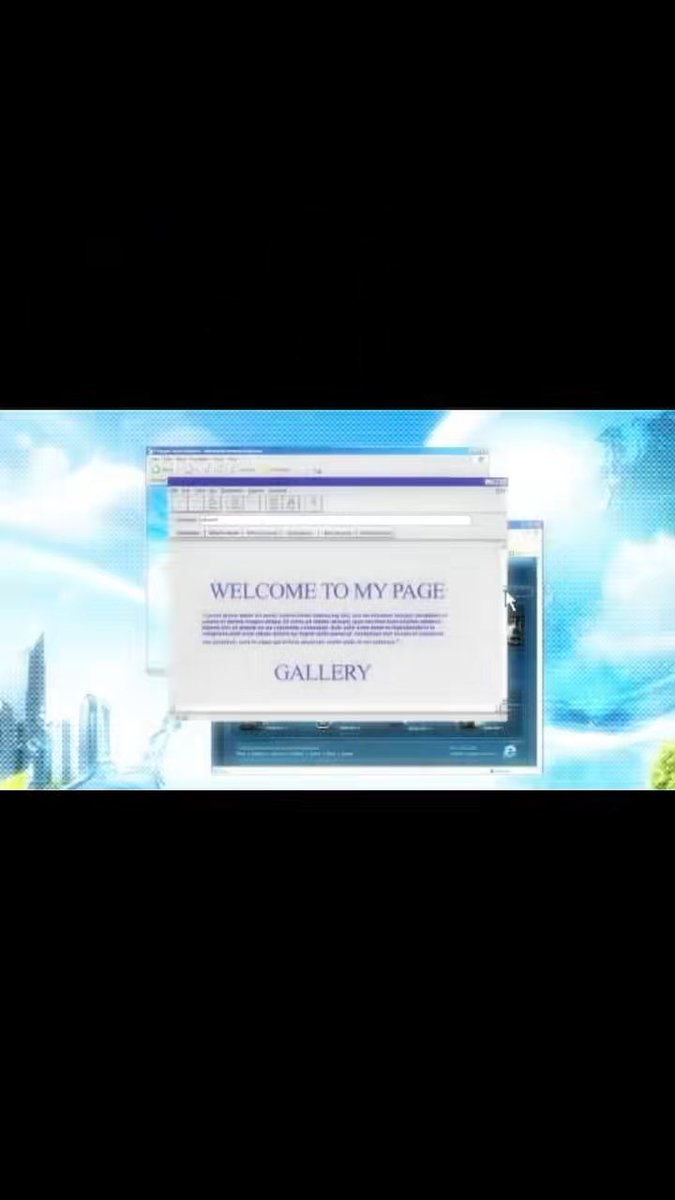 The image shows a computer screen with overlapping web browser windows against a blue sky background, prominently displaying "WELCOME TO MY PAGE" with a "GALLERY" link. The screenshot appears unrelated to prediction markets, instead showing a generic webpage welcome screen, while the post humorously reflects on encountering an absurd "Will Jesus Christ return before 2027?" prediction market offering 33x returns for betting "no."