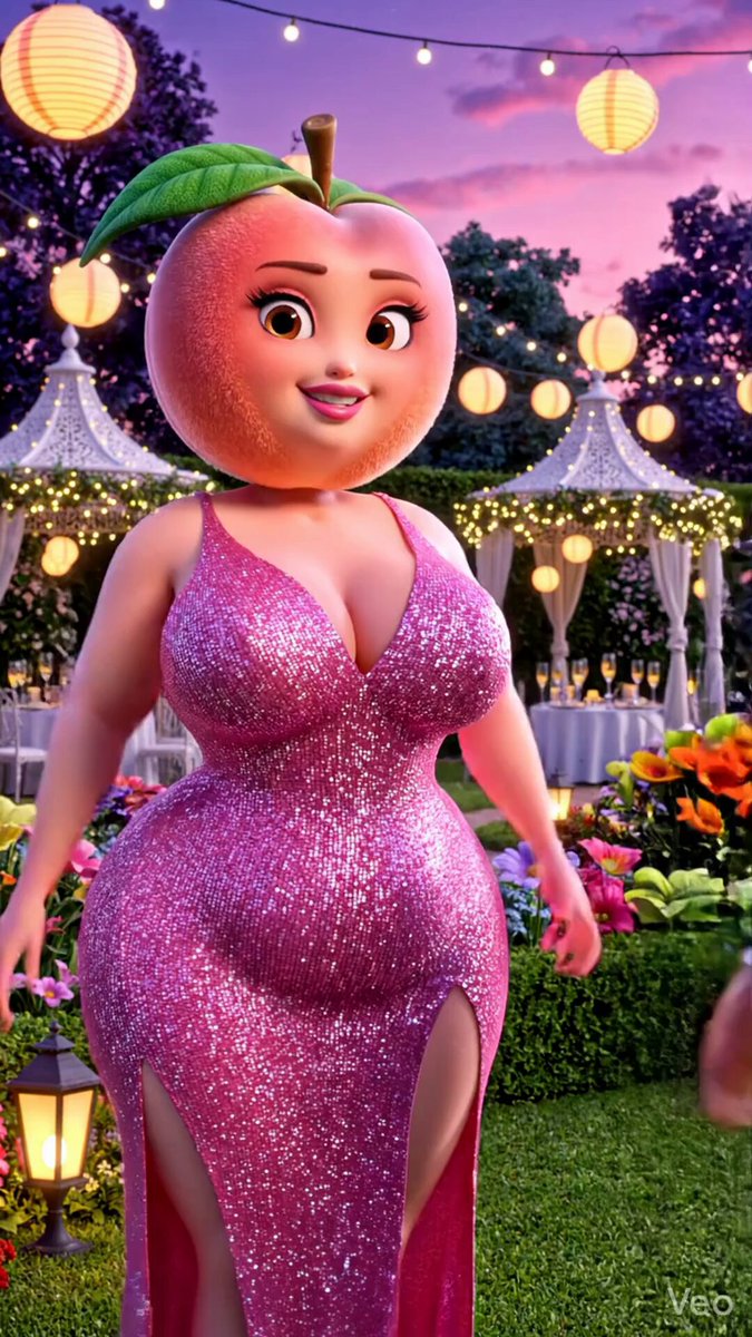 The image features a woman dressed in a pink dress standing in front of a garden with flowers. She has an apple head and face, giving her a unique appearance. The background includes trees and lanterns, creating a whimsical atmosphere. The photo is captioned "Exciting RWA product experience on TermMaxFi! Fixed-rate lending delivers predictable yields while call-put options add strategic flexibility with WBNB collateral and smooth USDT borrowing flows".