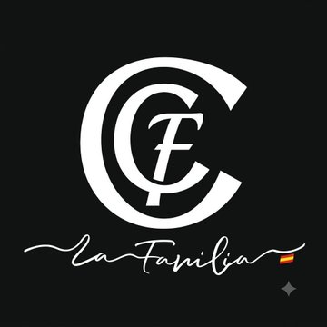 A black background logo featuring stylized white 'CF' monogram letters with 'la Familia' written in cursive script below, accompanied by a small Spanish flag.