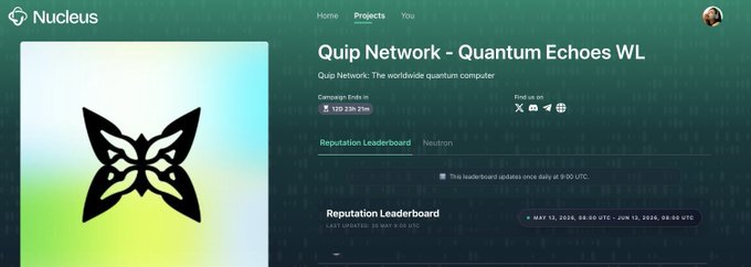 In the image, there's a banner displaying the word "quip". The image features a butterfly or a black bird design, which is part of the website's header. The website appears to be about quantum computers and cryptography, as indicated by its title in the top left corner. It also offers a competition submission page where participants can enter their projects for judging, with information provided for each project. In this image, we see a close-up view of the banner or logo located at the bottom left side, showcasing an example of the butterfly design and potentially representing a connection to the field of quantum computing and cryptography.