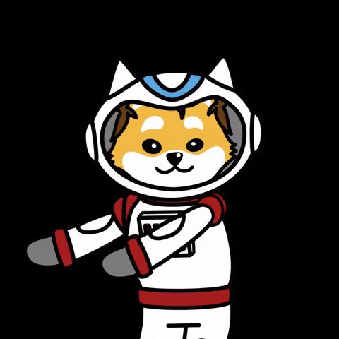 urnation with a white and blue cat-like creature, wearing a red and white spacesuit against a black background.