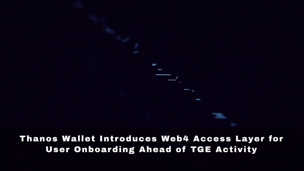 The image features a text box that reads "Thanos Wallet Introduces Web4 Access Layer for User onboarding Ahead of TGE Activity" along with some bullet points about the wallet's capabilities. The main focus of the image is on the text, which provides information about the wallet and its purpose in relation to web4 technology.