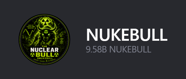 A dark promotional graphic features the "Nuclear Bull Snukebull" token logo—a menacing bull with a radiation symbol and green glow—alongside the text "NUKEBULL" and a ticker value of "9.58B NUKEBULL." The image supports the accompanying Solana airdrop post by branding the giveaway reward and encouraging users to retweet and follow for a snapshot in 24 hours.