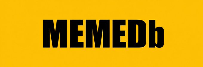 A yellow background displaying the 'MEMEDb' logo in bold black text.