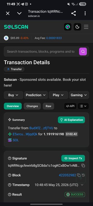 xtrp is displayed on the screen, along with a list of transaction details and a summary.