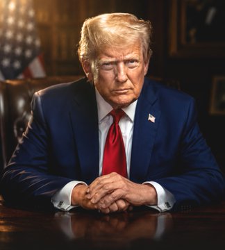 President Donald Trump is pictured here, his image accompanying a statement that he is urging the U.S. Senate to pass the Clarity Act.