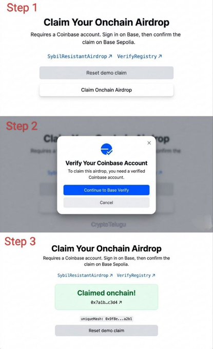 The image shows three steps of a claim process for an account, with a claim form displayed at each step. The first step involves signing into the account using a password. The second step requires verifying the account's authenticity by entering the password again. The third step is to confirm that the account has been successfully created and is now ready for use.