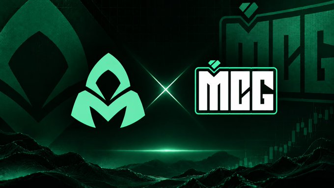 A promotional graphic featuring a green geometric logo alongside the 'MCG' text logo against a dark green background.