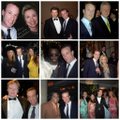 A collage of photos showing a couple, including wedding photos and images of a woman in a yellow dress with a man in formal attire.