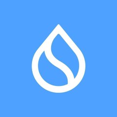 The official SushiSwap logo, featuring a white stylized sushi roll design on a blue square background.