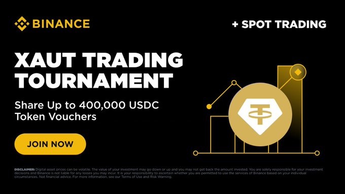 The image shows a banner for a trading tournament where users can join and participate in trading activities with a maximum of 400,000 USDC (United States Dollar). There are two options available for joining - either by signing up directly or purchasing tickets through the event's exchange. The text on the banner encourages users to "SHARE UP TO 400,000 USDC TOXTICKING TAKEOVER", implying that they can benefit from a share-up opportunity where users will receive tokens worth 1.5 USDC in exchange for their shares.