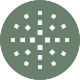 A green circular logo featuring a geometric pattern of white squares and diamonds arranged in a star-like formation.