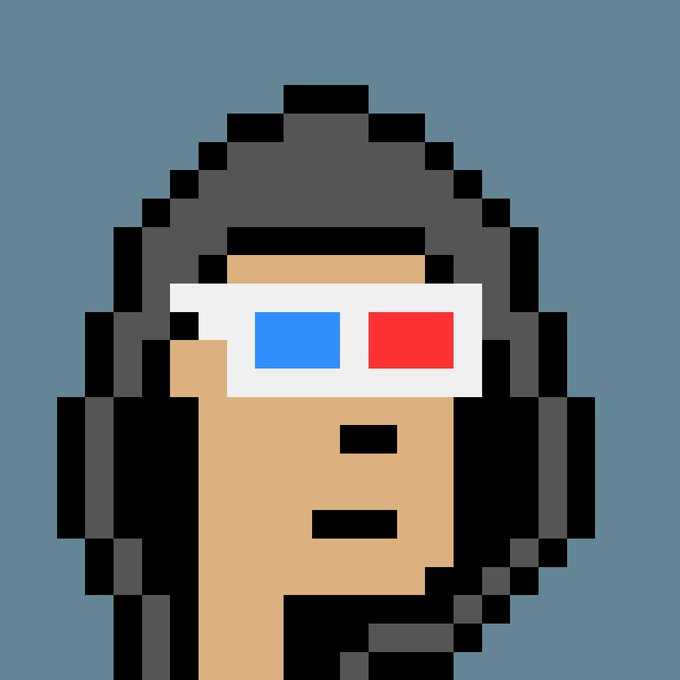 A pixel-art portrait of a figure wearing a hood and iconic red-and-blue 3D glasses, matching the CryptoPunk #4441 avatar adopted by Coinbase CEO Brian Armstrong. The image visually represents the rare CryptoPunk NFT referenced in the post, which last sold for 278 ETH ($439K).